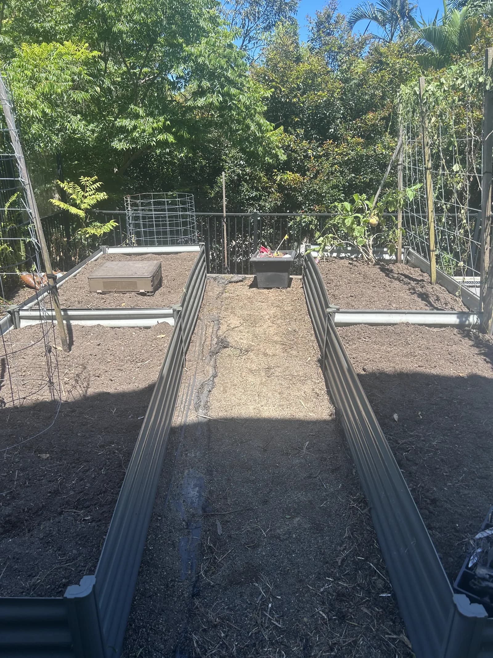 Cleared and raked vegie patch after a Lucky Duck garden cleanup